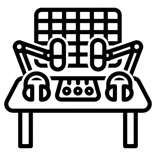podcast studio Line Art icon - free AI-generated line art icon for web and app projects