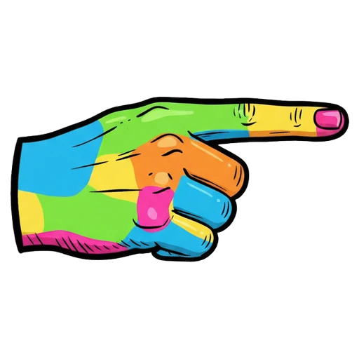 pointing finger Pop Art icon