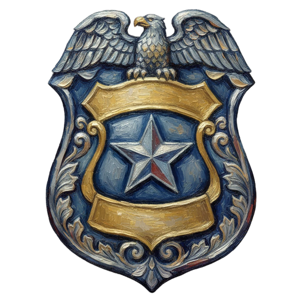police badge Oil Painting icon