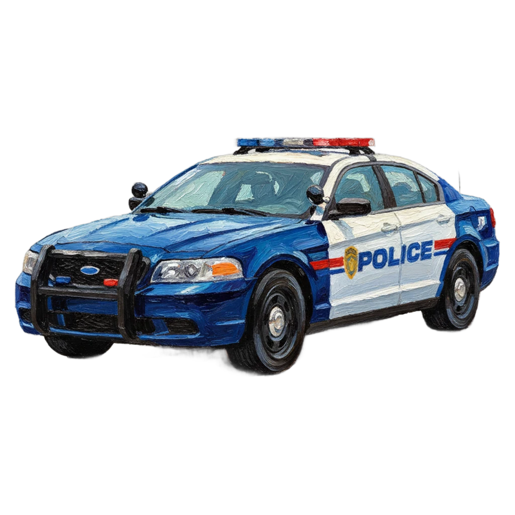 police car Oil Painting icon