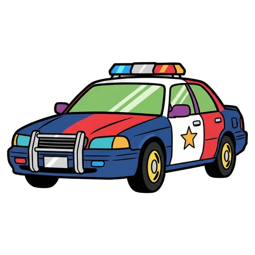 police car Pop Art icon
