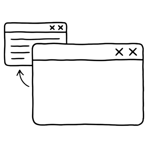 popup window Hand Drawn icon