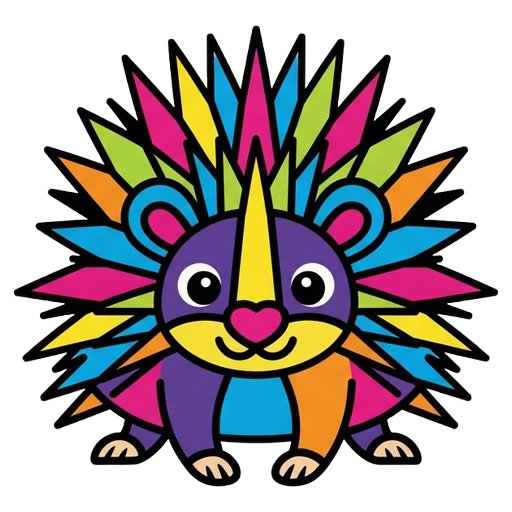 porcupine Pop Art icon - free AI-generated pop art icon for web and app projects