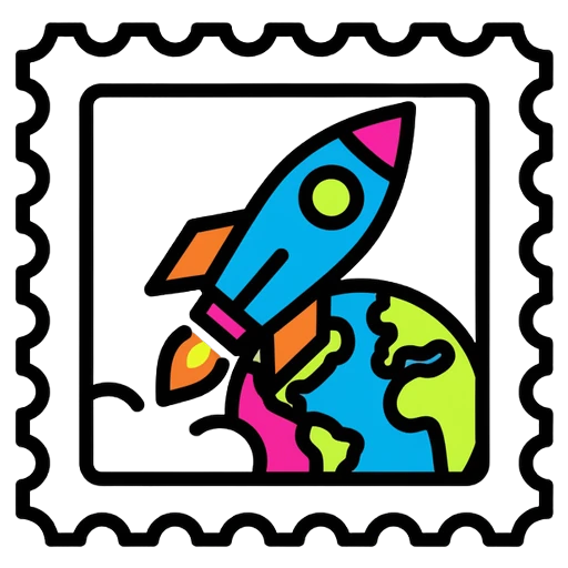 postage stamp Pop Art icon