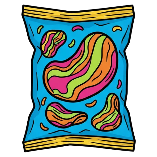 potato chips bag snack Pop Art icon - free AI-generated pop art icon for web and app projects