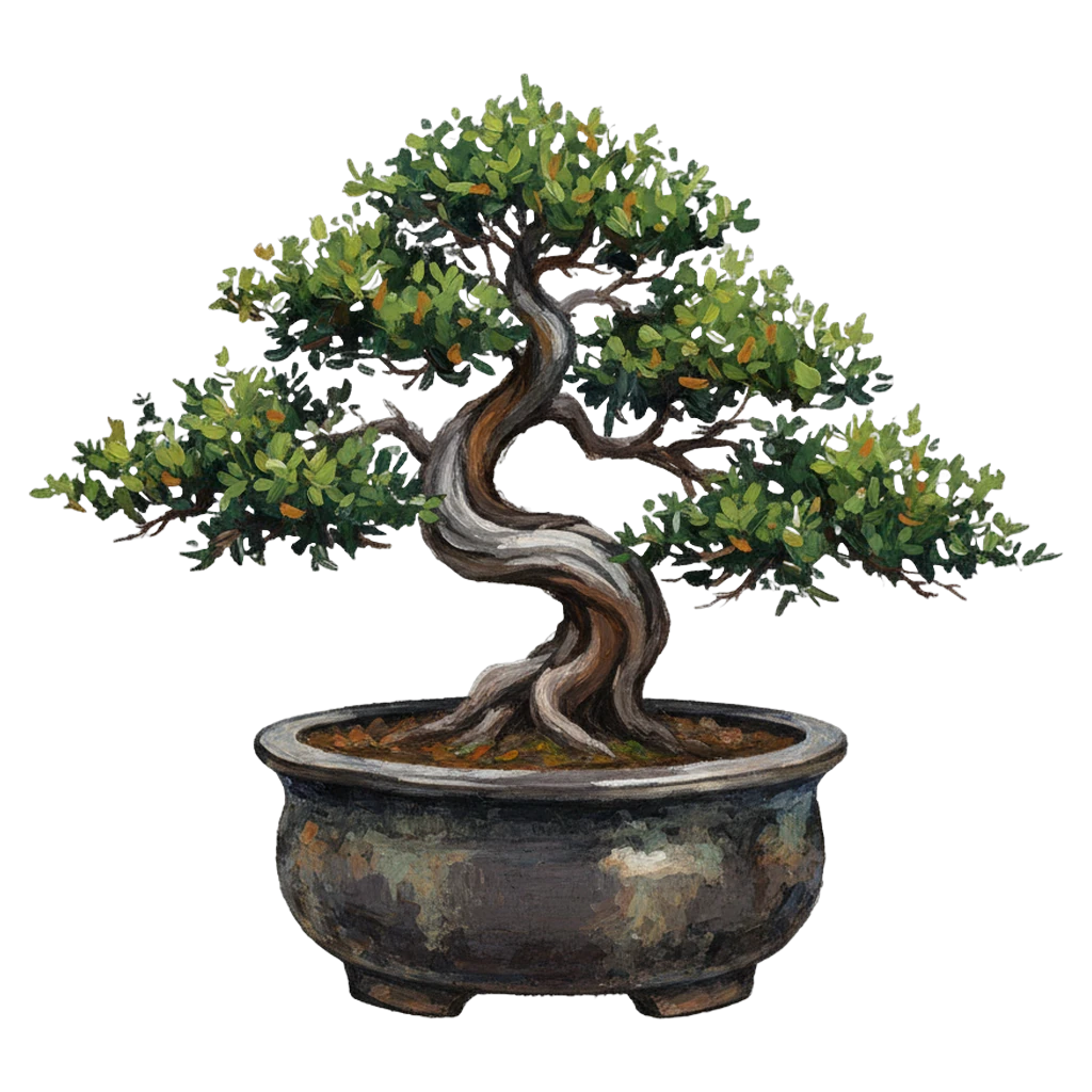 potted bonsai tree Oil Painting icon