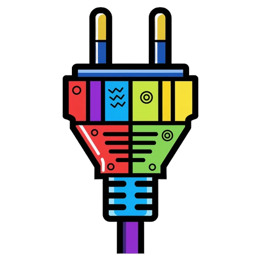 power plug Pop Art icon