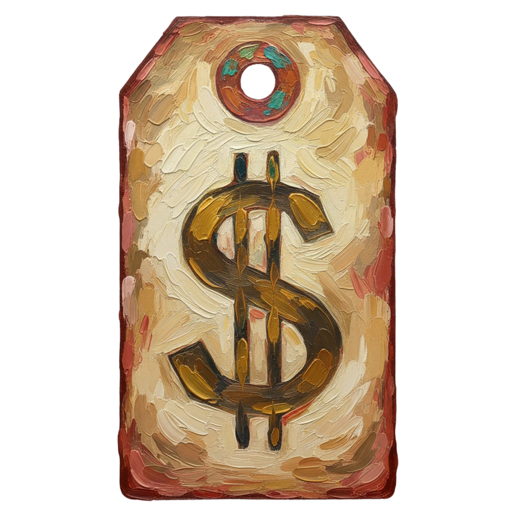 price tag Oil Painting icon