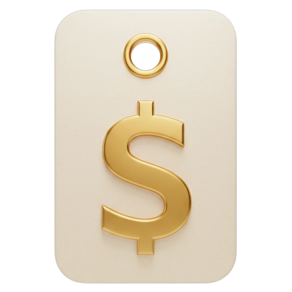 price tag with dollar sign Photorealistic icon