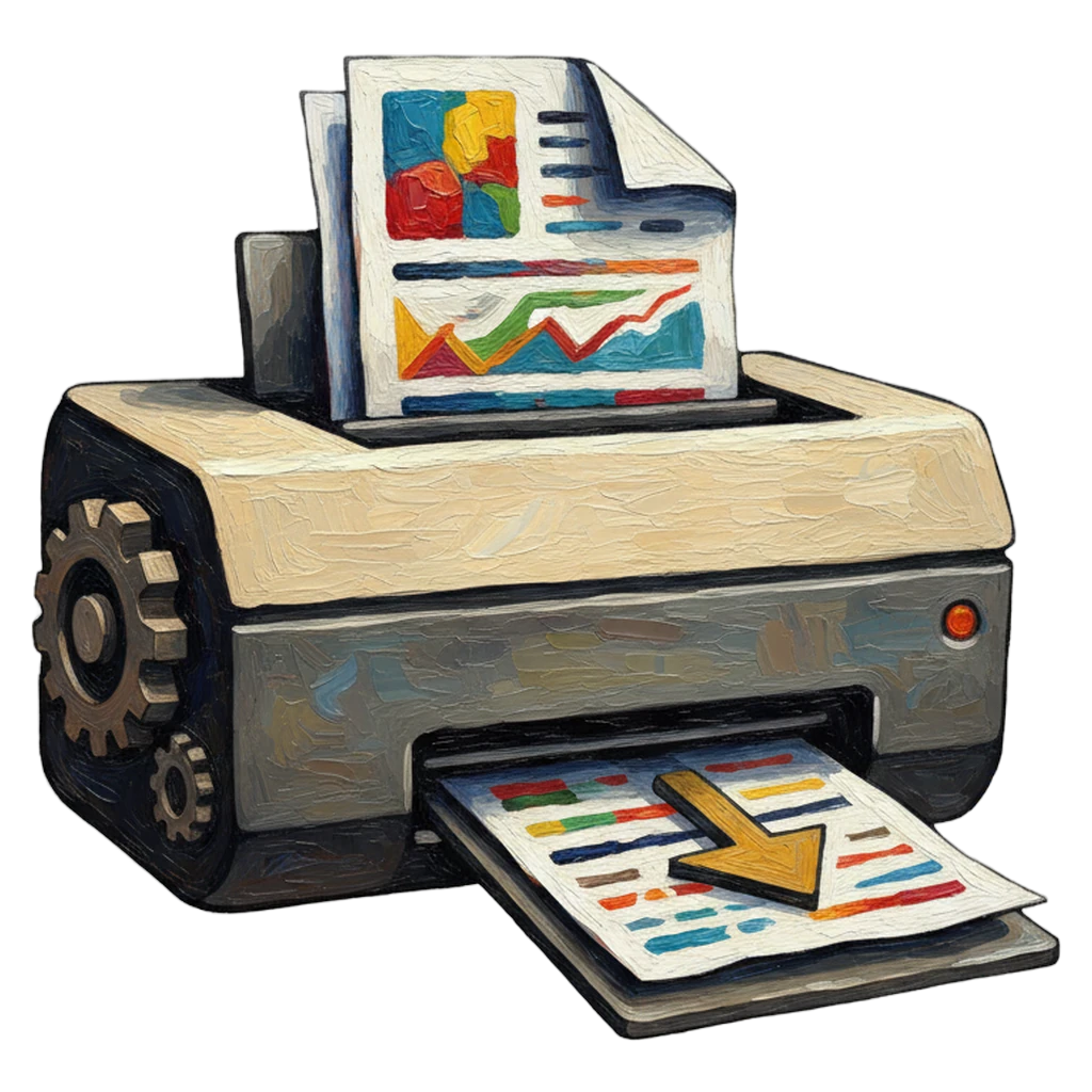 print document output Oil Painting icon