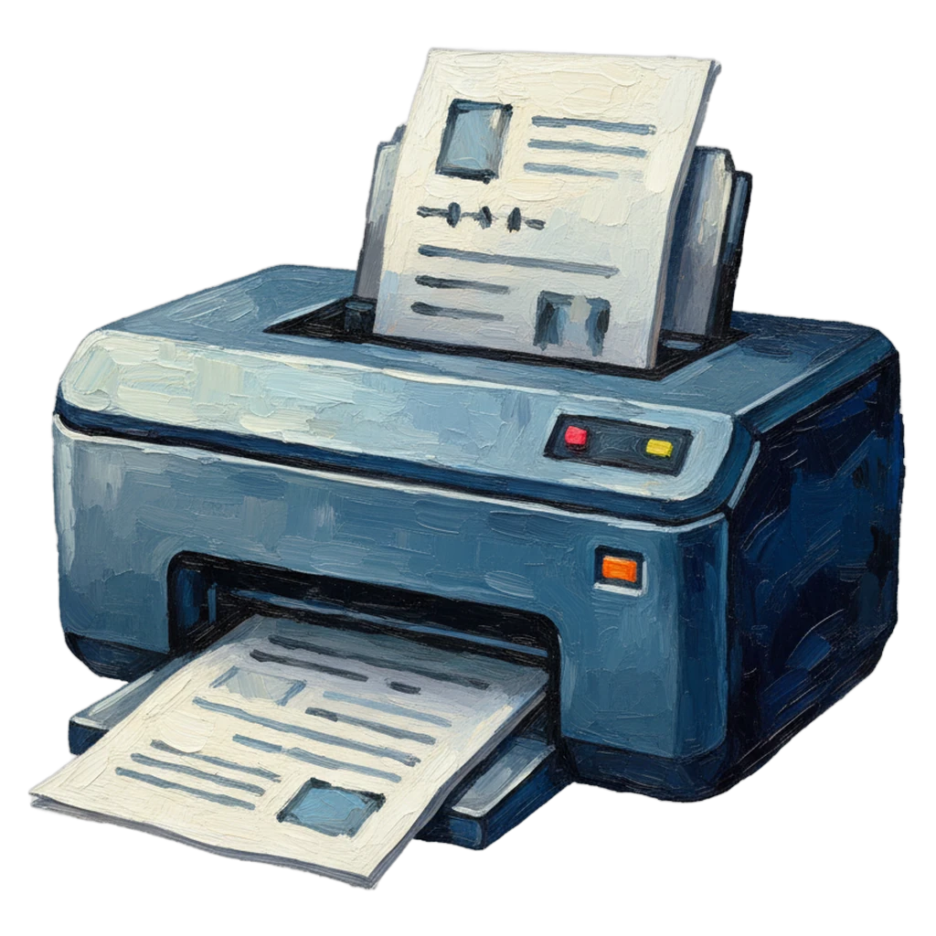 printer document output Oil Painting icon