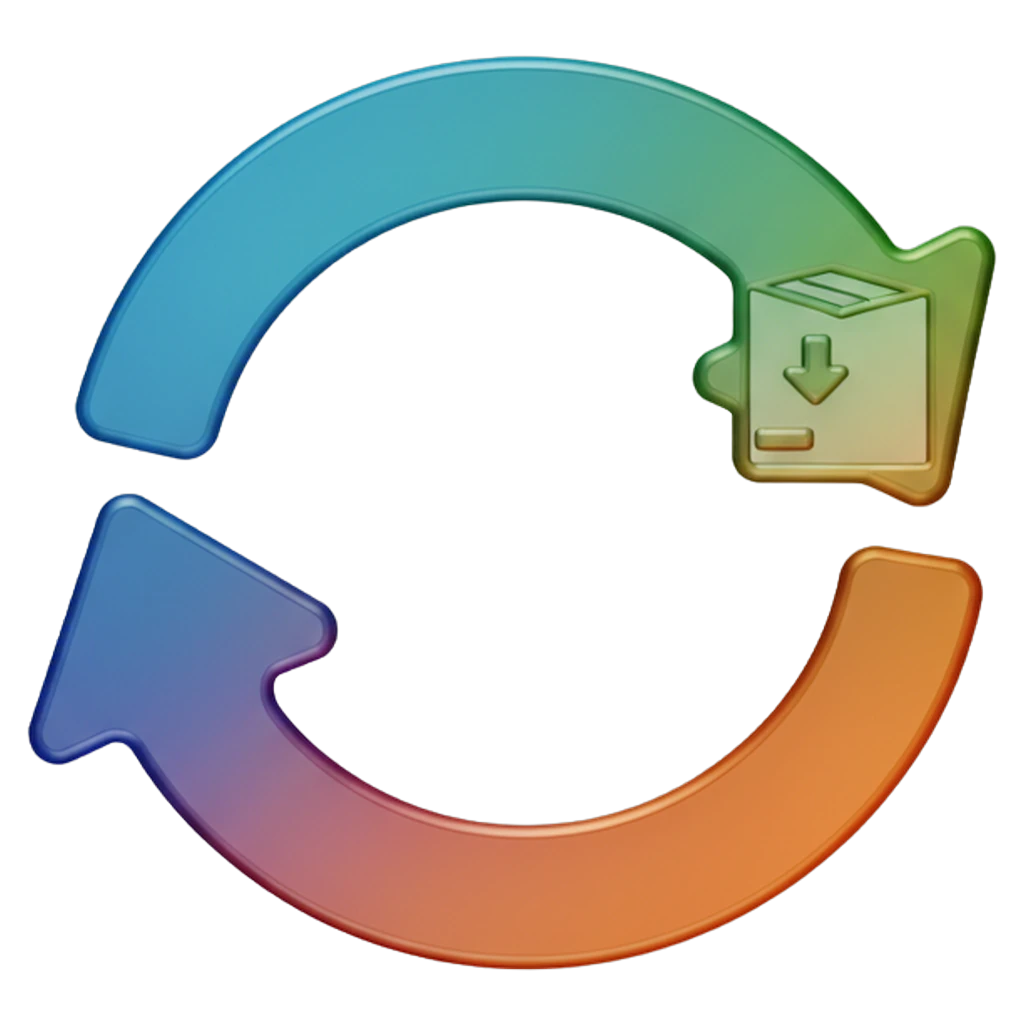 product return arrow Photorealistic icon