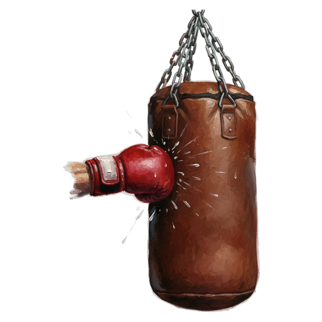 punching bag training Oil Painting icon