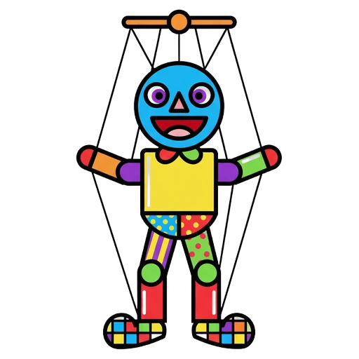 puppet Pop Art icon - free AI-generated pop art icon for web and app projects