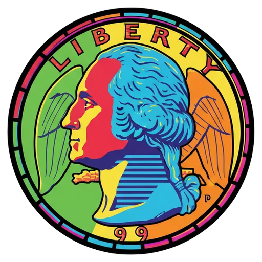 quarter coin Pop Art icon