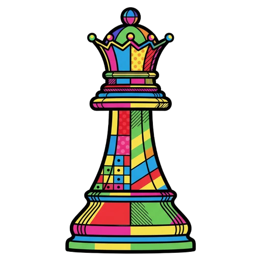 queen chess piece Pop Art icon