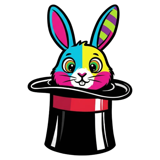 rabbit in hat Pop Art icon
