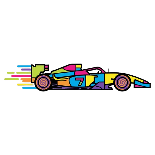 race car Pop Art icon