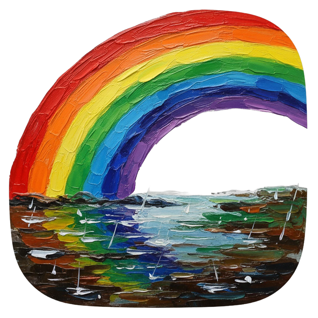 rainbow after rain Oil Painting icon
