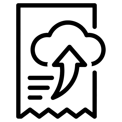 receipt upload Line Art icon