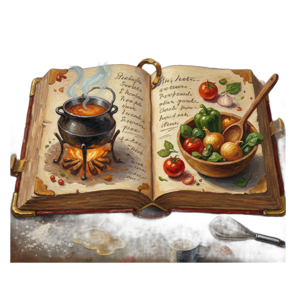 recipe book cooking Oil Painting icon