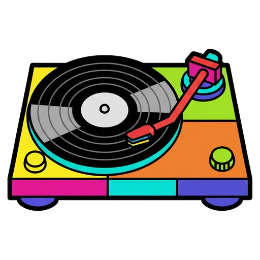 record player Pop Art icon