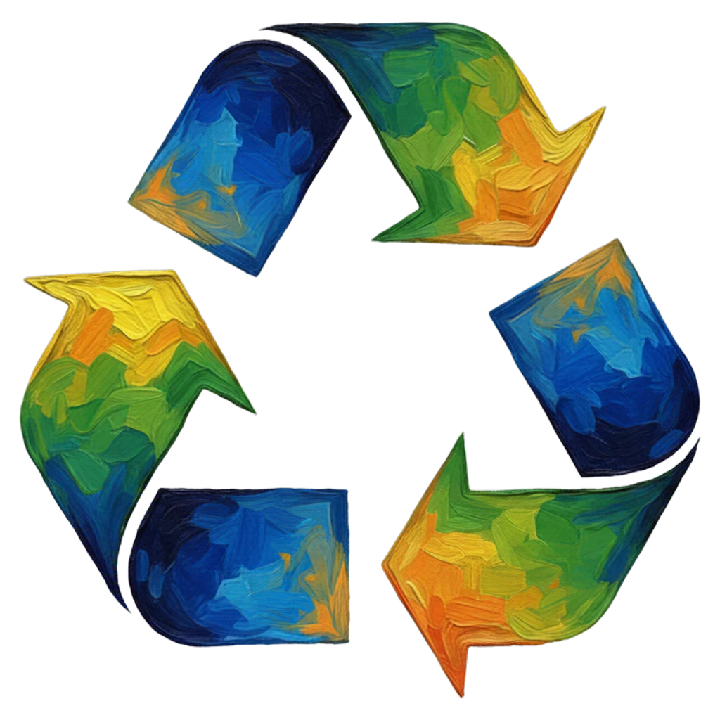 recycle symbol arrows Oil Painting icon