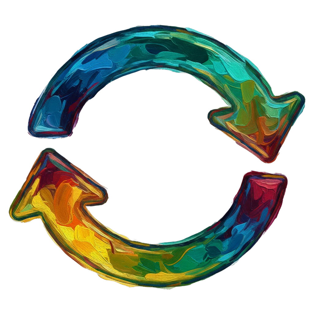 refresh reload circle Oil Painting icon