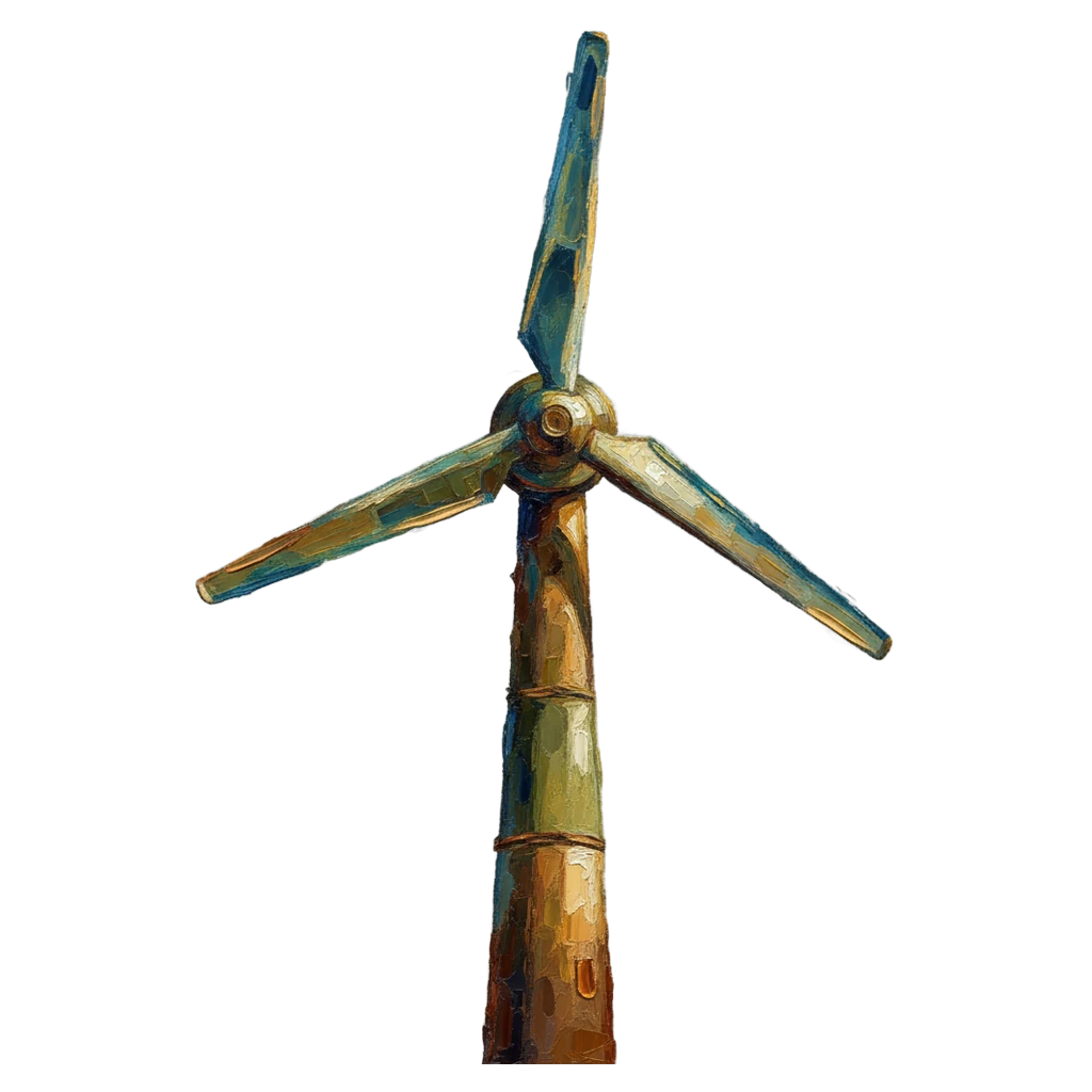 renewable energy windmill Oil Painting icon