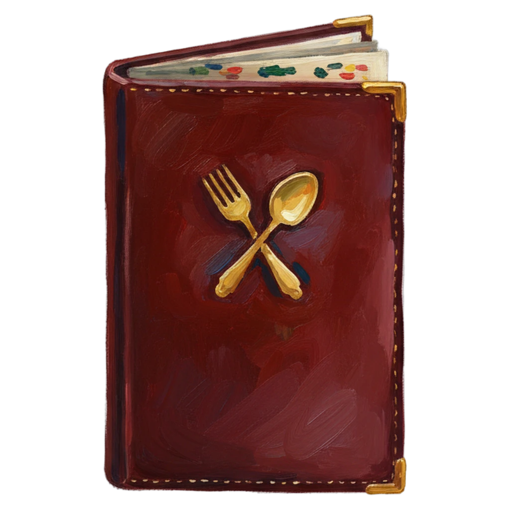 restaurant menu Oil Painting icon