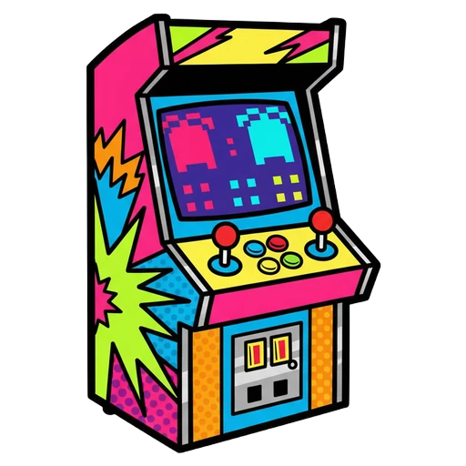 retro arcade game cabinet Pop Art icon - free AI-generated pop art icon for web and app projects
