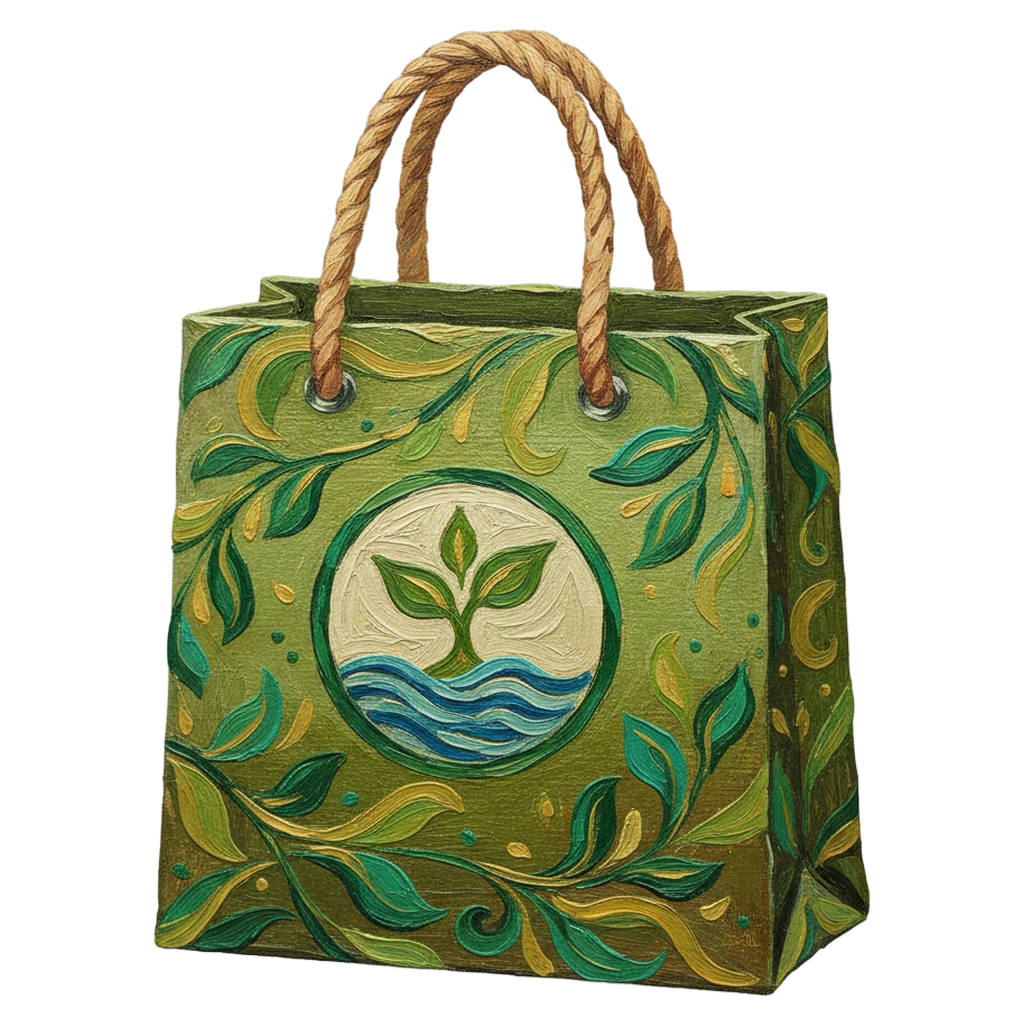 reusable bag eco Oil Painting icon