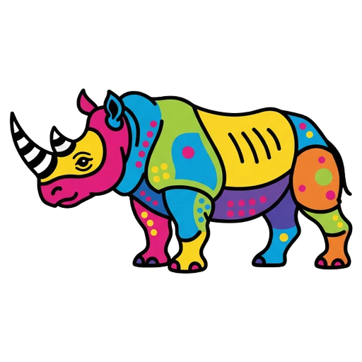 rhinoceros Pop Art icon