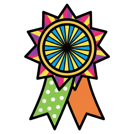 ribbon badge Pop Art icon