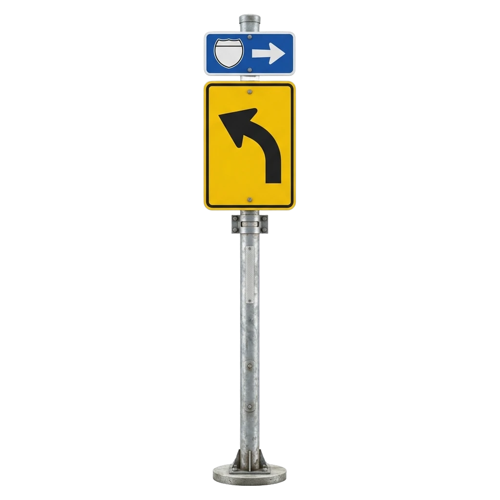 road sign post Photorealistic icon