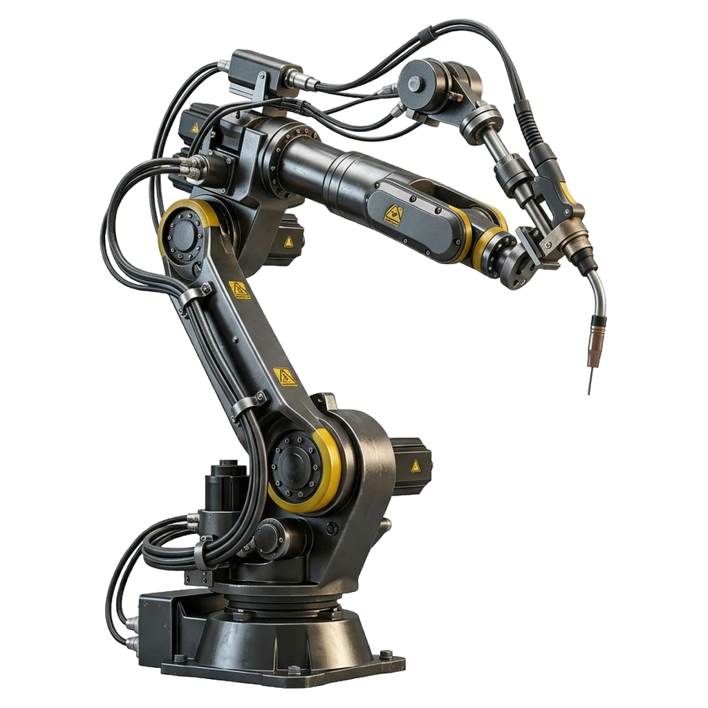 robotic welding arm Photorealistic icon