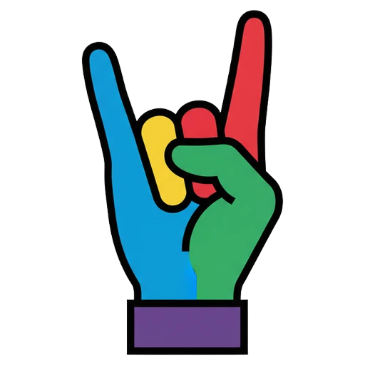 rock on hand Pop Art icon