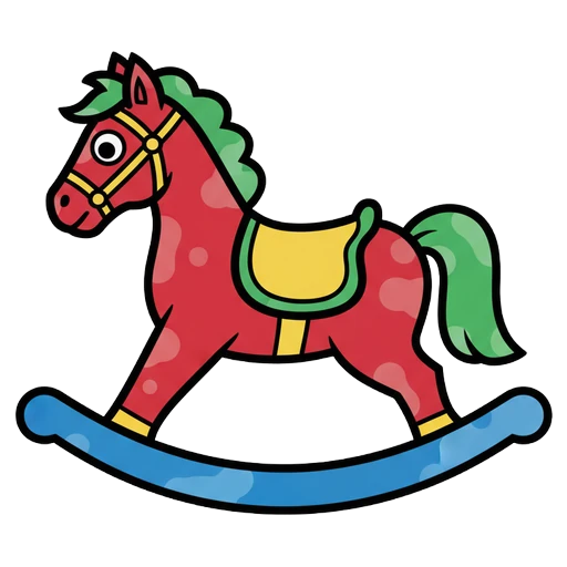 rocking horse Pop Art icon - free AI-generated pop art icon for web and app projects