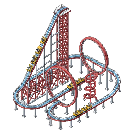 roller coaster Isometric icon