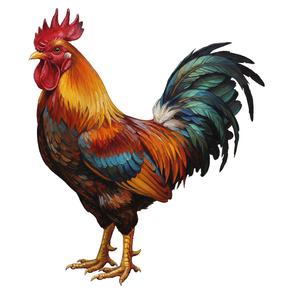 rooster Oil Painting icon