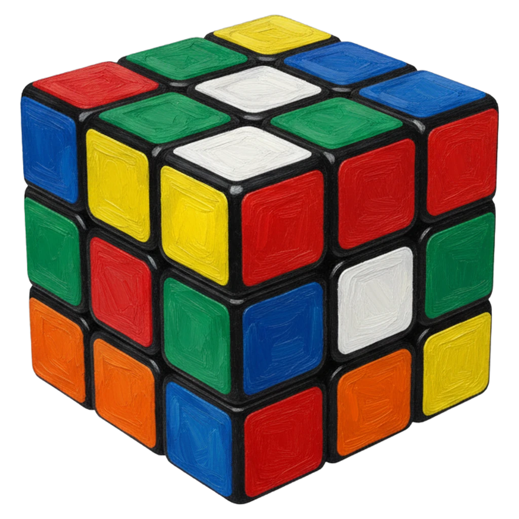 rubiks cube Oil Painting icon
