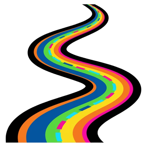 s-curve road Pop Art icon