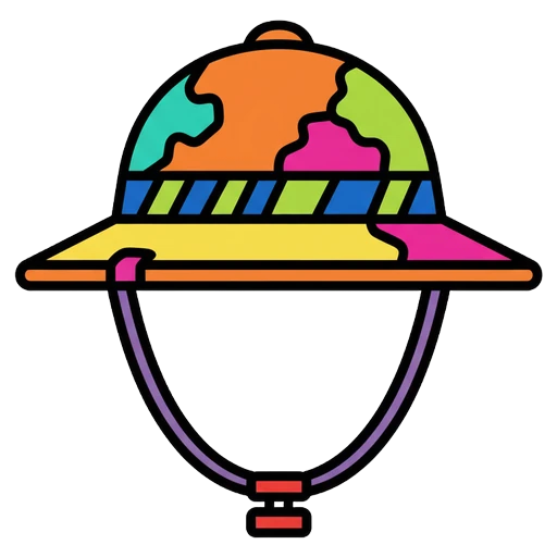 safari hat Pop Art icon