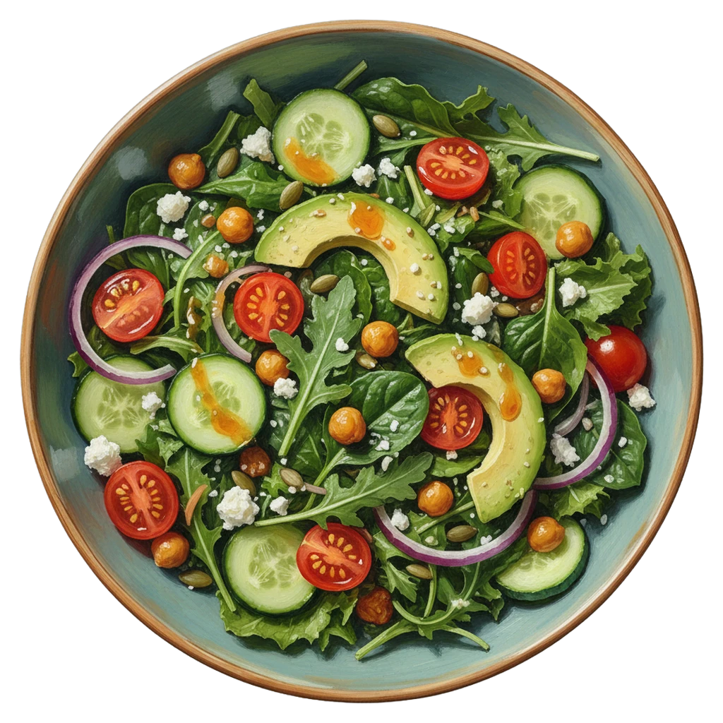 salad bowl healthy Oil Painting icon