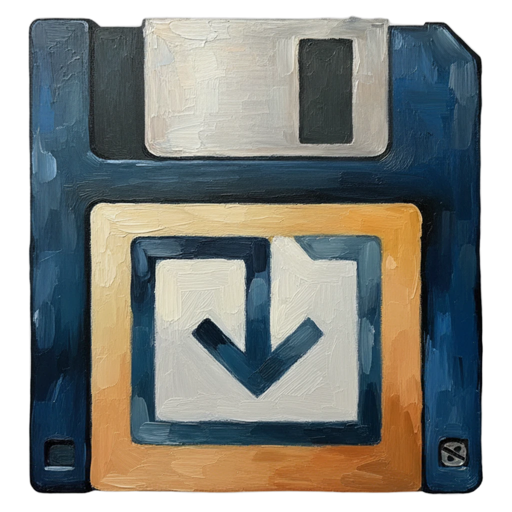 save floppy disk Oil Painting icon
