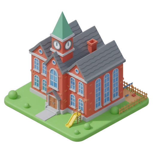 school Isometric icon