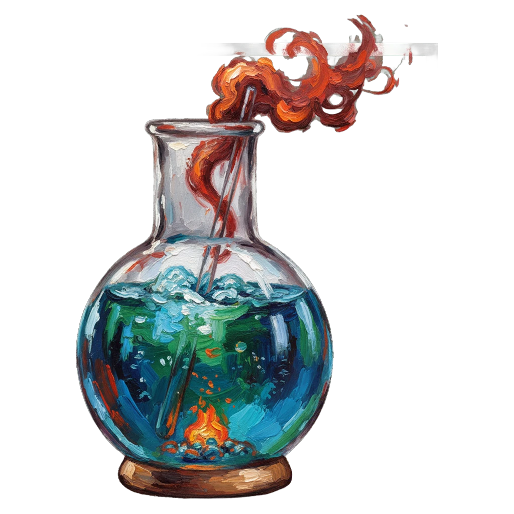 science beaker experiment Oil Painting icon