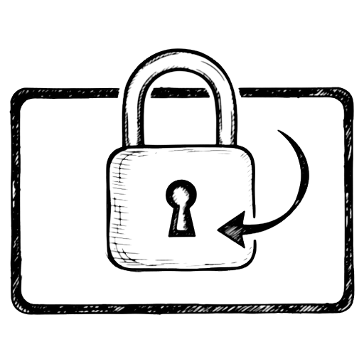 screen lock Hand Drawn icon