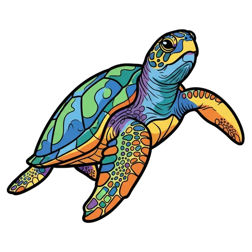 sea turtle Pop Art icon