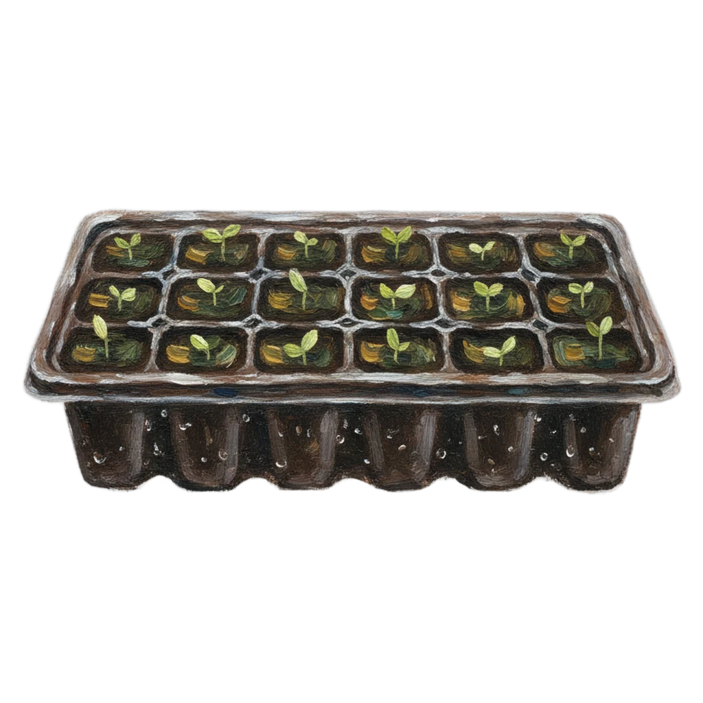 seed tray Oil Painting icon